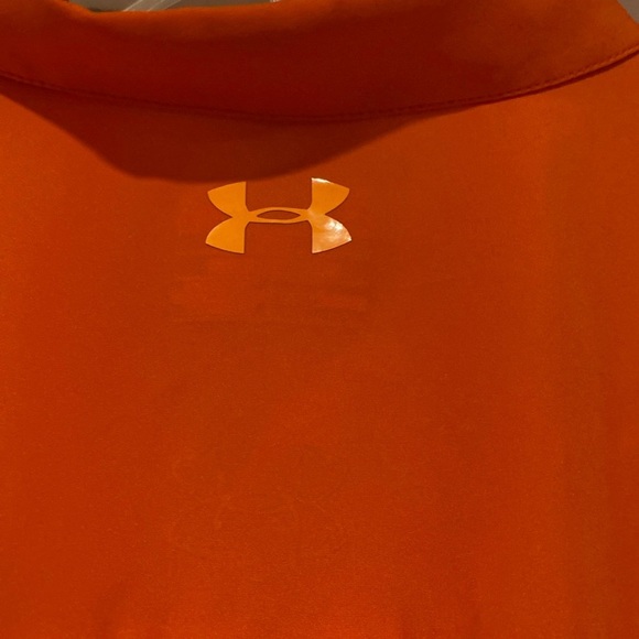 Under Armour Heat Gear Men’s Large Short Sleeve Vented Fishing Shirt Orange - Picture 5 of 5